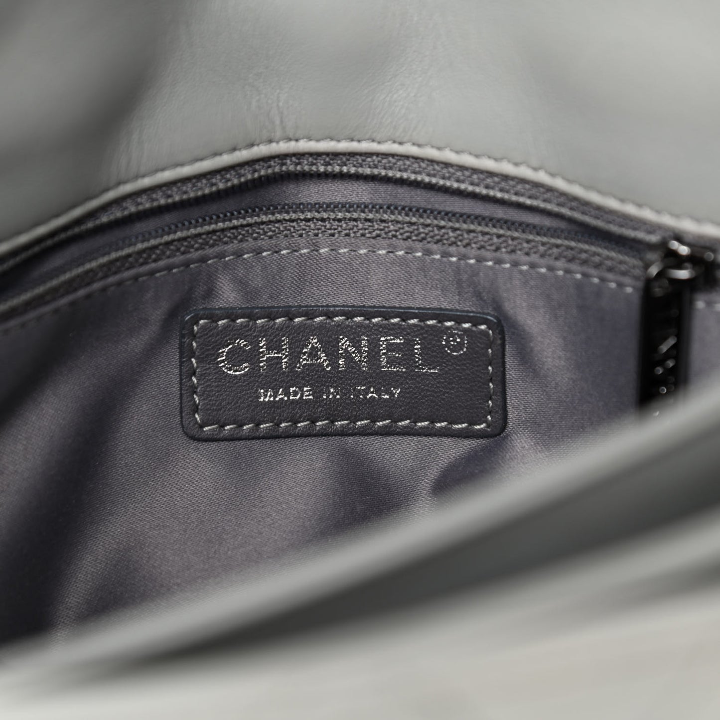 Lambskin Quilted Large Chanel 3 Flap Bag Grey