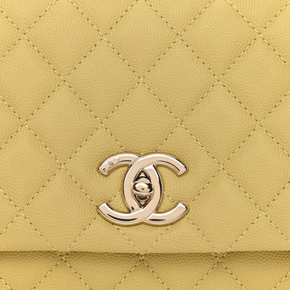Chanel Caviar Quilted Small Coco Handle Flap Yellow 8 of 11