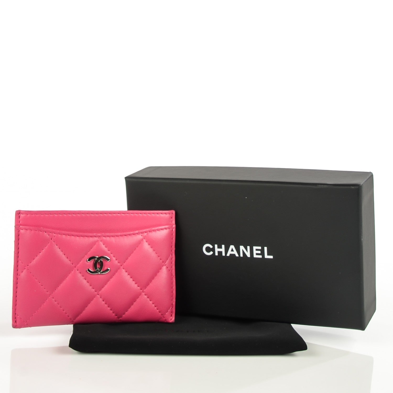 Chanel Lambskin Quilted Card Holder Fuchsia 5 of 9