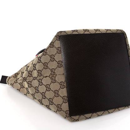 Gucci GG Monogram Small Web Handle Bucket Tote Dark Brown 8 of 9