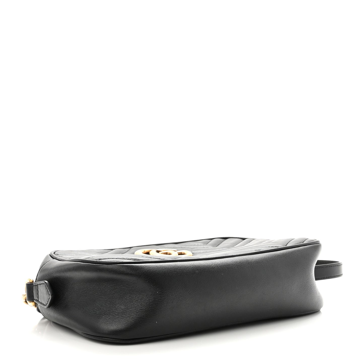 Calfskin Matelasse Small GG Marmont Chain Shoulder Bag Black