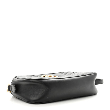 Gucci Calfskin Matelasse Small GG Marmont Chain Shoulder Bag Black 4 of 11