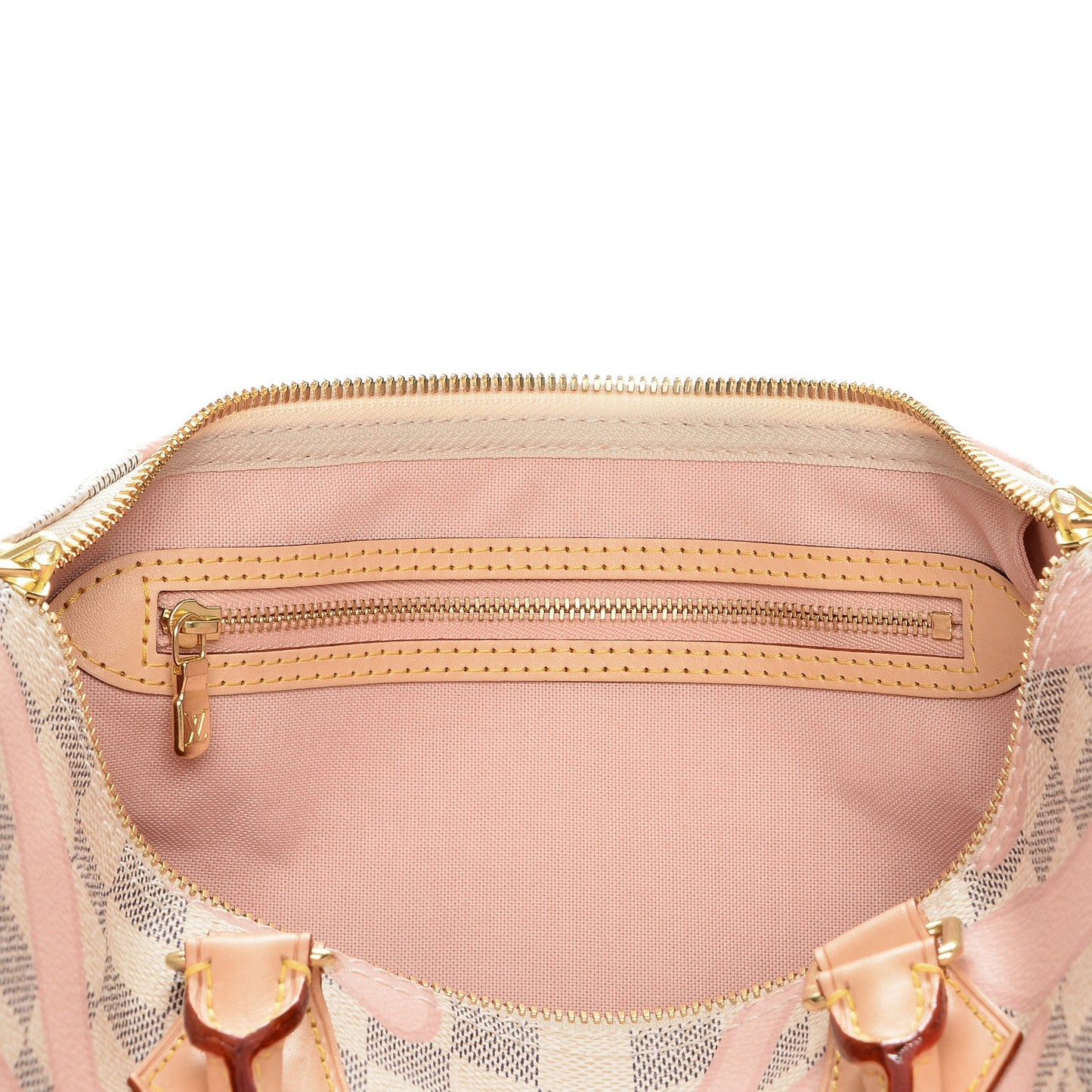 Damier Azur Tahitienne Speedy Bandouliere 30 Rose Ballerine