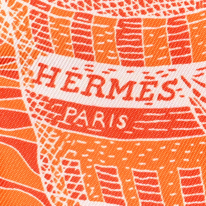 Hermes Silk La Danse Des Amazones Twilly Orange Corail White 3 of 5