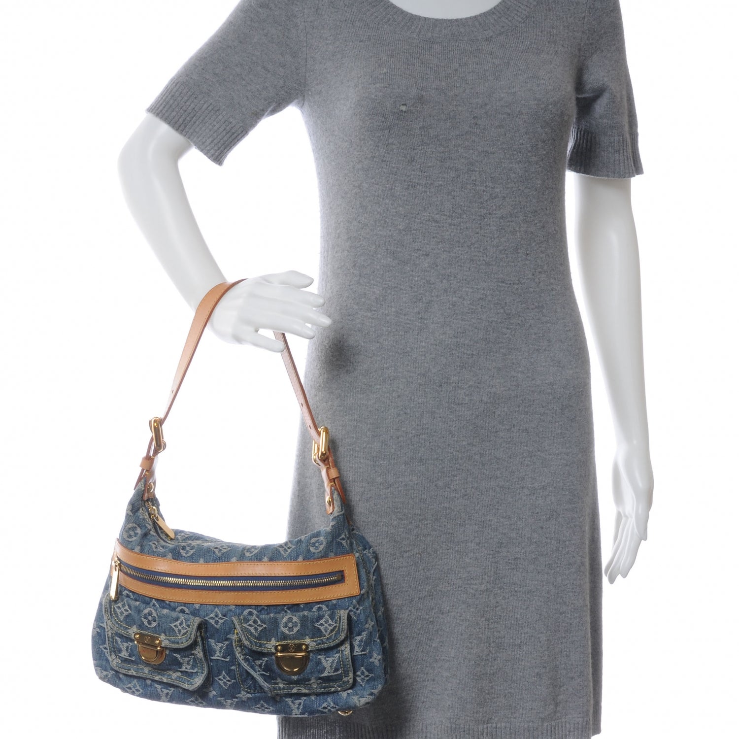Louis Vuitton Monogram Denim Baggy PM Blue 2 of 7