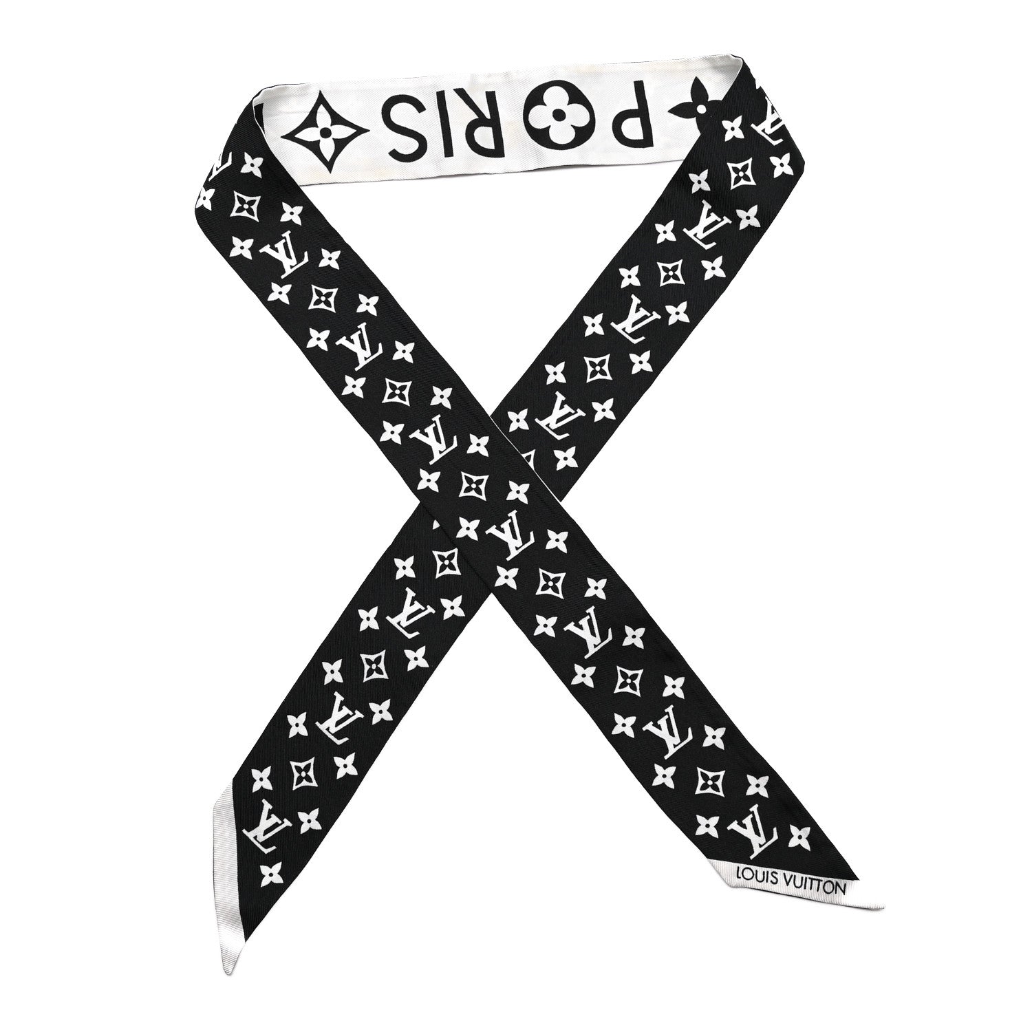 Louis Vuitton Silk Monogram Infinity BB Bandeau White Black