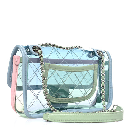 Chanel Lambskin PVC Quilted Mini Coco Splash Flap Blue Green 2 of 12