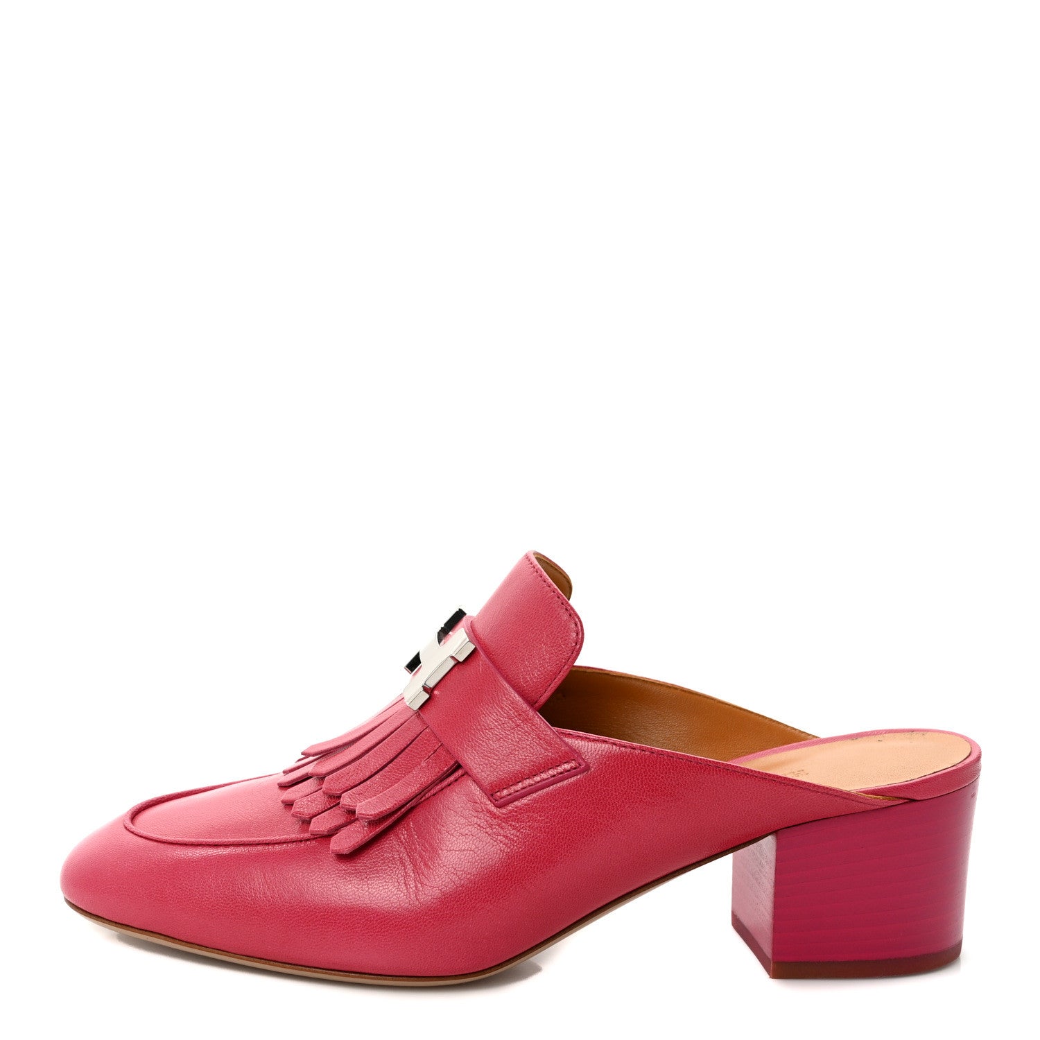 Hermes Goatskin Tuileries Mules 38 Rouge Azalee 1 of 9