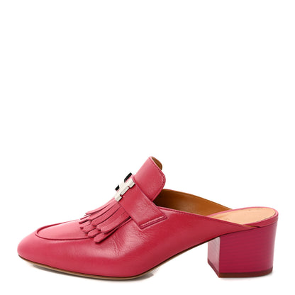 Hermes Goatskin Tuileries Mules 38 Rouge Azalee 1 of 9
