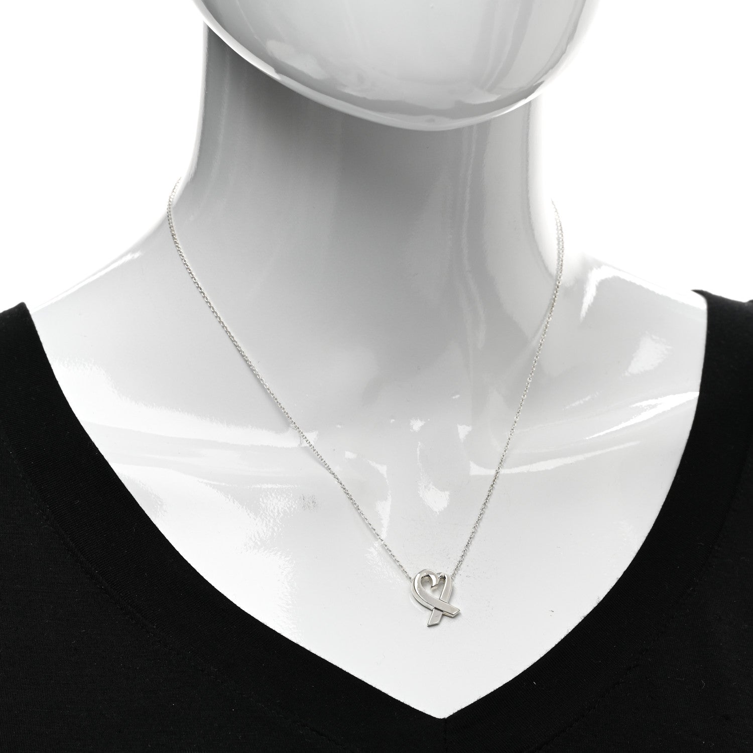 Tiffany Sterling Silver Small Paloma Picasso Loving Heart Pendant Necklace 2 of 4