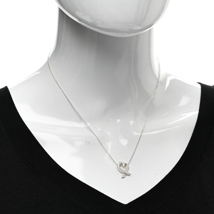 Tiffany Sterling Silver Small Paloma Picasso Loving Heart Pendant Necklace 2 of 4