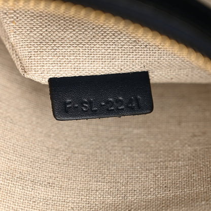 Celine Canvas Calfskin Logo Print Small Vertical Cabas Natural Navy 7 of 11