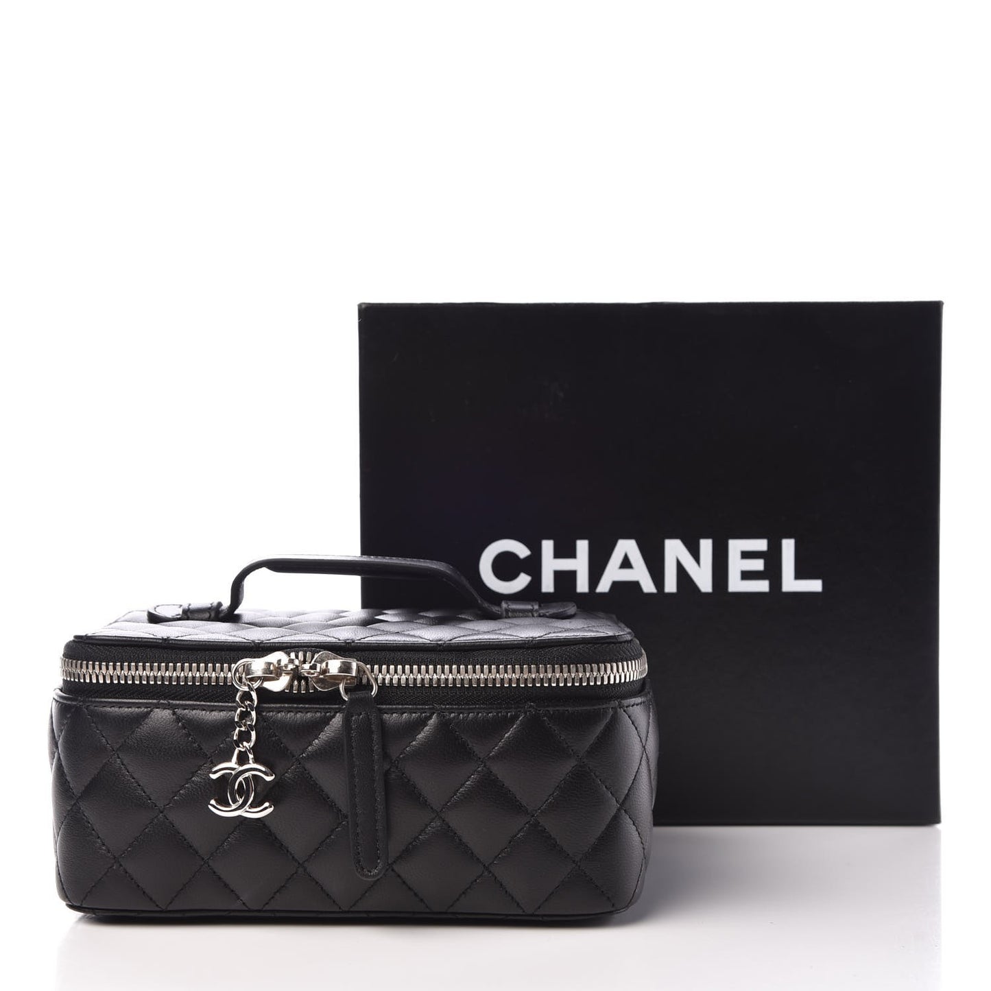 Lambskin Quilted Jewelry Case Black
