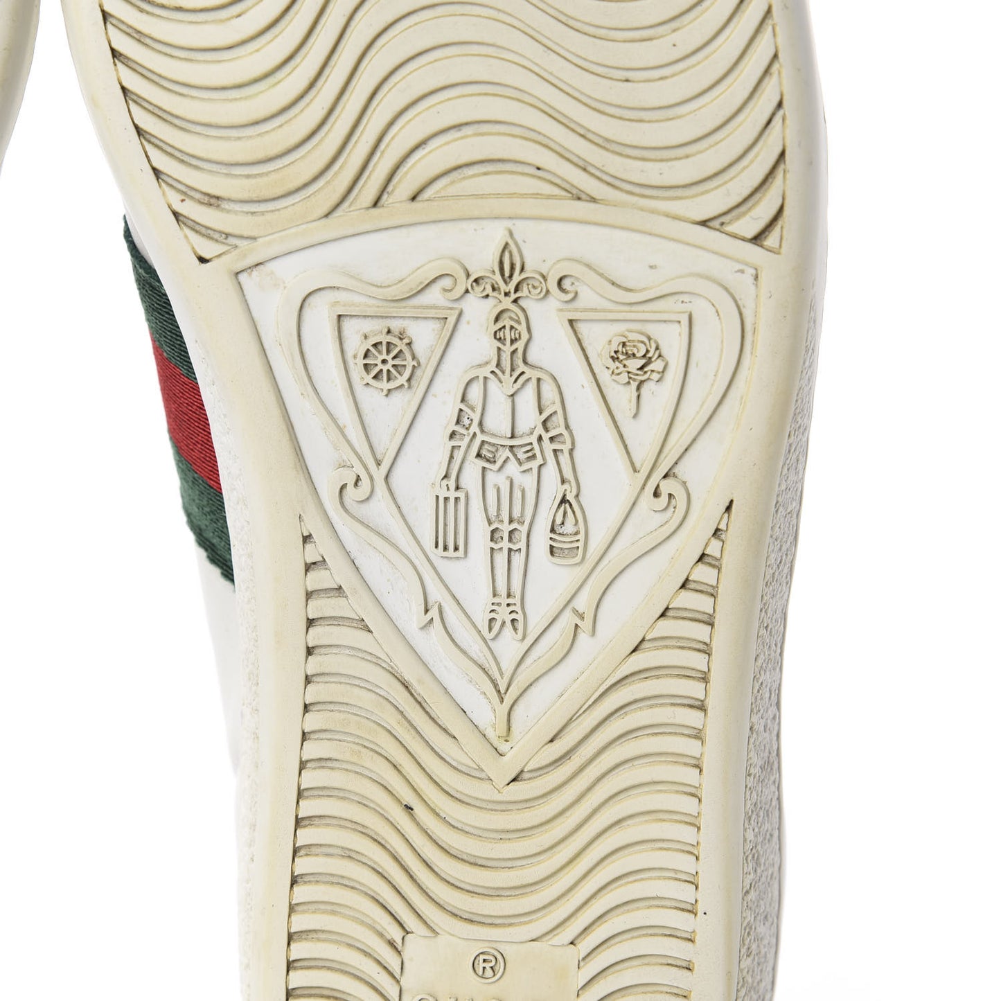 Calfskin Ayers Bee Embroidered Womens Ace Sneakers 36 White Green