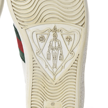 Gucci Calfskin Ayers Bee Embroidered Womens Ace Sneakers 36 White Green 8 of 10