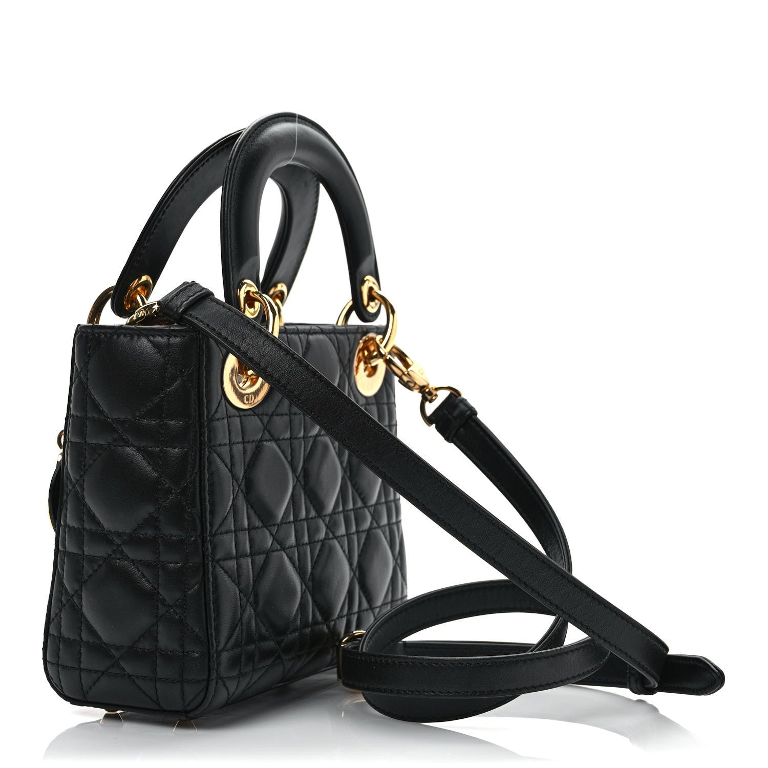 Christian Dior Lambskin Cannage Mini Lady Dior Black 2 of 9