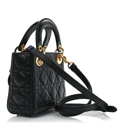 Christian Dior Lambskin Cannage Mini Lady Dior Black 2 of 9