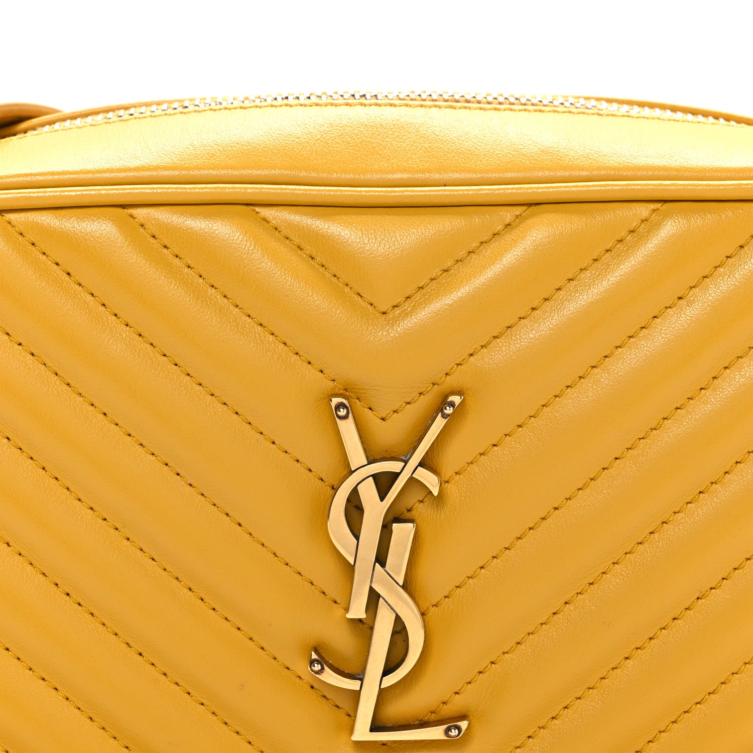 Saint Laurent Calfskin Matelasse Monogram Lou Camera Bag Safran 8 of 10