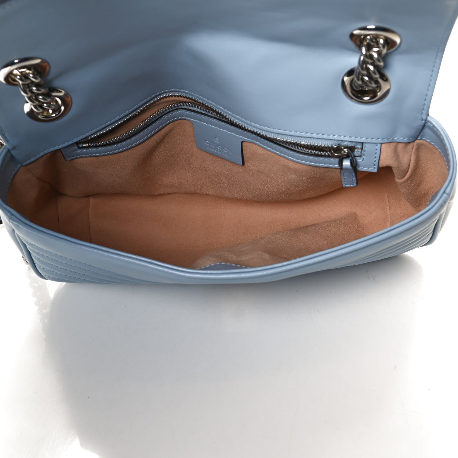 Gucci Calfskin Matelasse Small GG Marmont Shoulder Bag Porcelain Light Blue 5 of 11