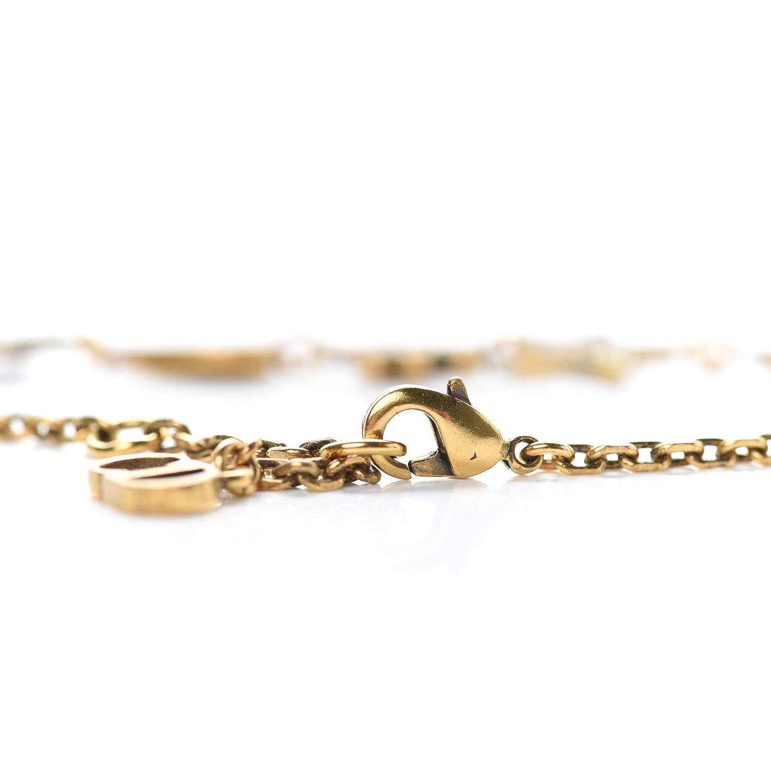 Christian Dior Metal Star Heart Bracelet Black Gold 4 of 6