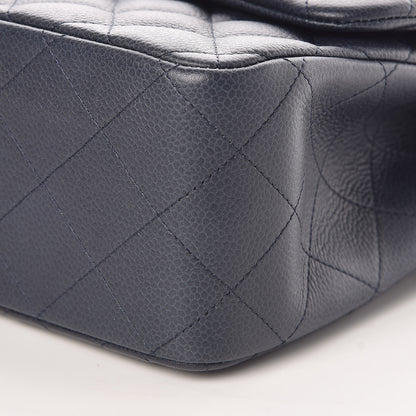 Chanel Caviar Quilted Jumbo Double Flap Dark Blue 9 of 9