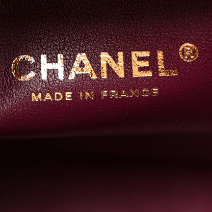 Chanel Lambskin Enamel Pearl Quilted Mini Charm Me Square Flap Dark Purple 6 of 13