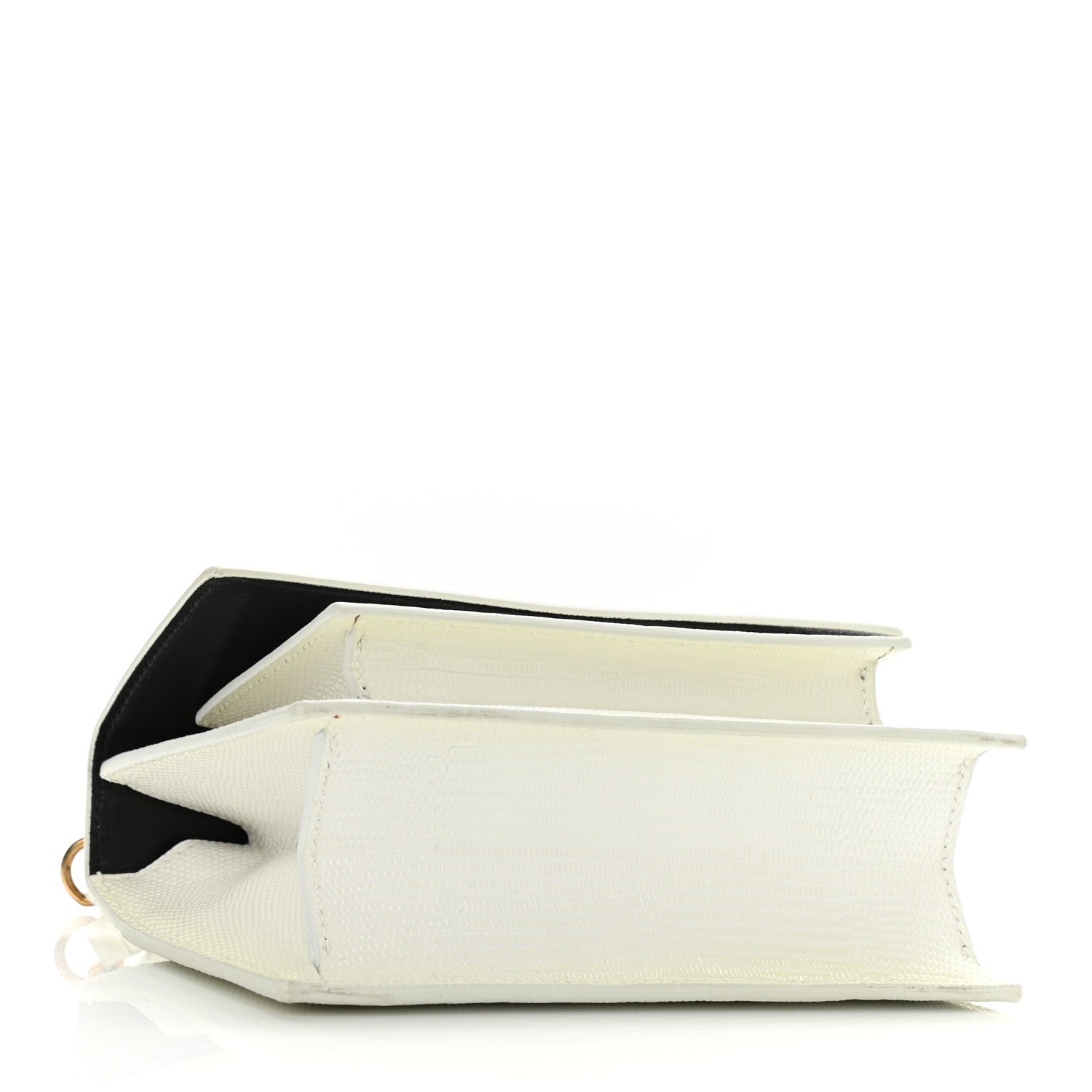 Balenciaga Patent Calfskin Lizard Embossed XS Sharp Top Handle Bag White 4 of 10