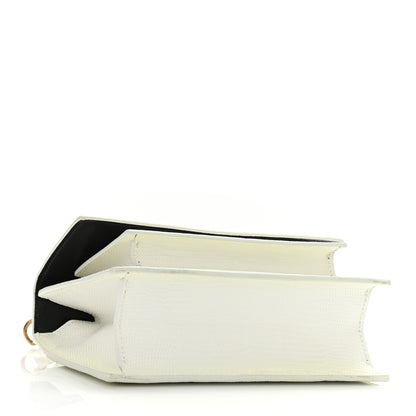 Balenciaga Patent Calfskin Lizard Embossed XS Sharp Top Handle Bag White 4 of 10