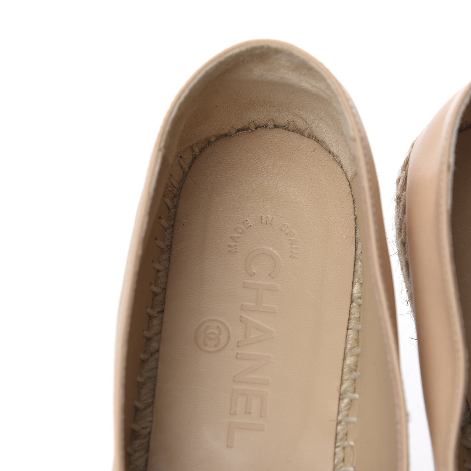 Chanel Lambskin CC Espadrilles 38 Beige Black 8 of 11