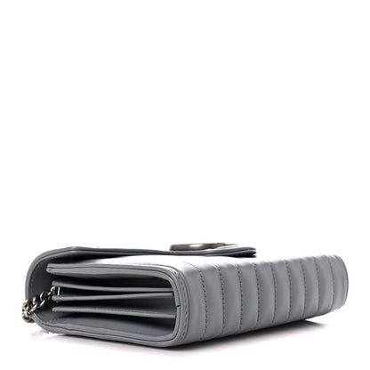 Gucci Calfskin Matelasse Aria GG Marmont Chain Wallet Deep Grey 4 of 10