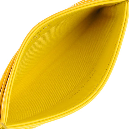 Chanel Patent Quilted Card Holder Yellow 5 of 8