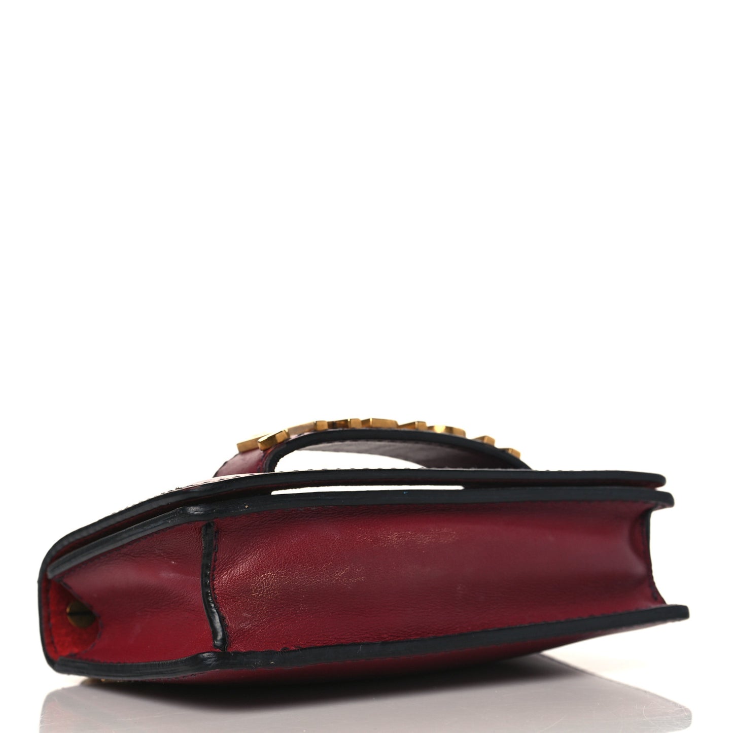 Calfskin Mini J'Adior Chain Flap Bag Red