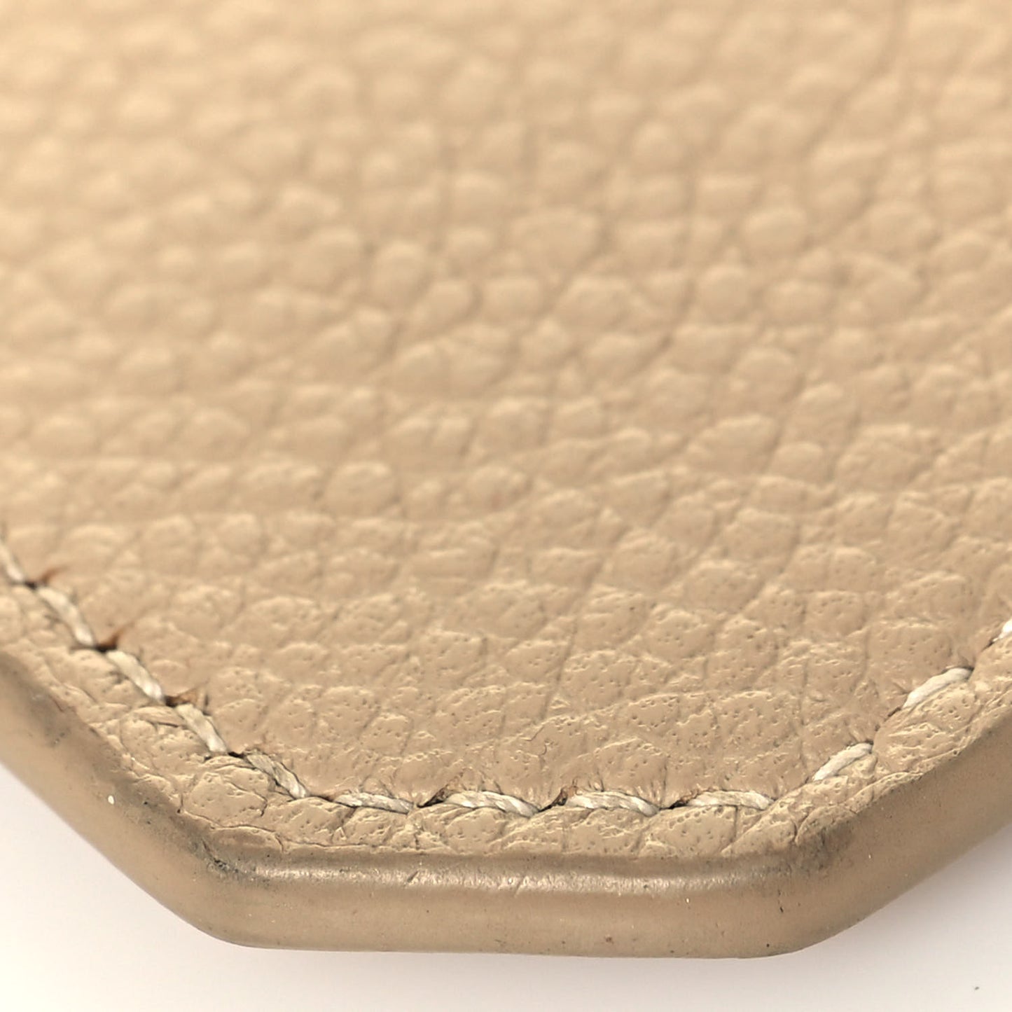 Grained Calfskin 5 Fragments Zip Pouch Card Holder Nude
