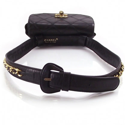 Chanel Vintage Lambskin Flap Belt Black 4 of 11
