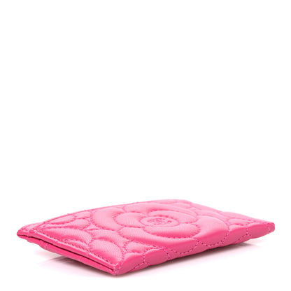 Chanel Caviar Camellia Embossed Card Holder Fuchsia 4 of 8