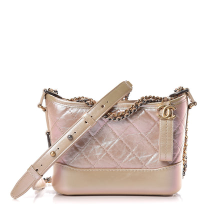 Chanel Iridescent Aged Calfskin Quilted Small Gabrielle Hobo Light Pink 1 of 10