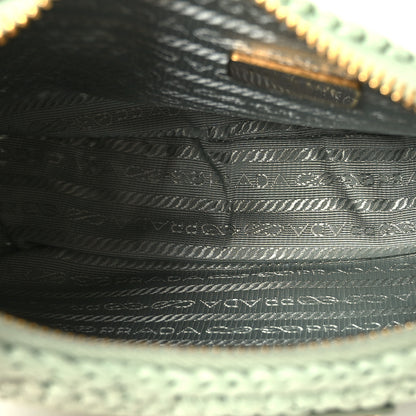 Prada Yarn Raffia Effect Crochet Re-Edition 2005 Shoulder Bag Acqua 5 of 13
