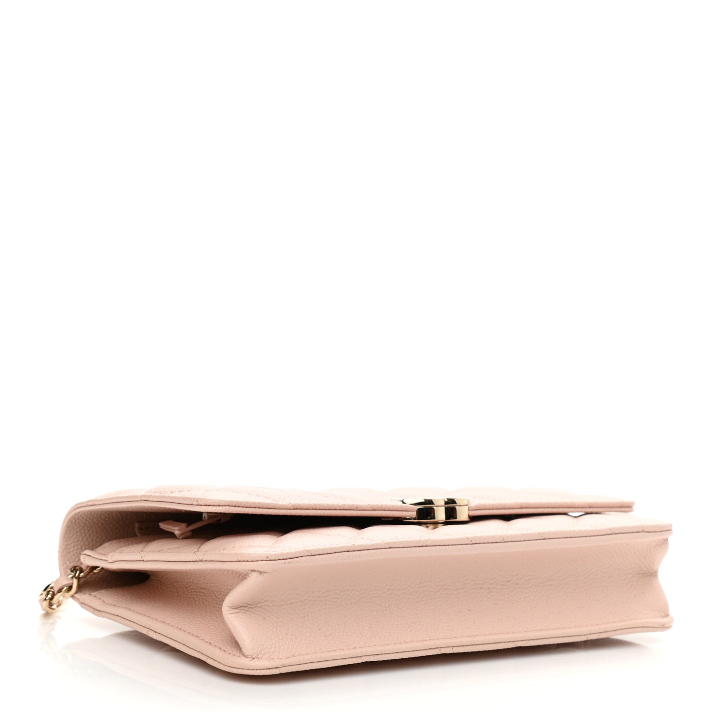 Caviar Quilted Wallet On Chain WOC Light Pink