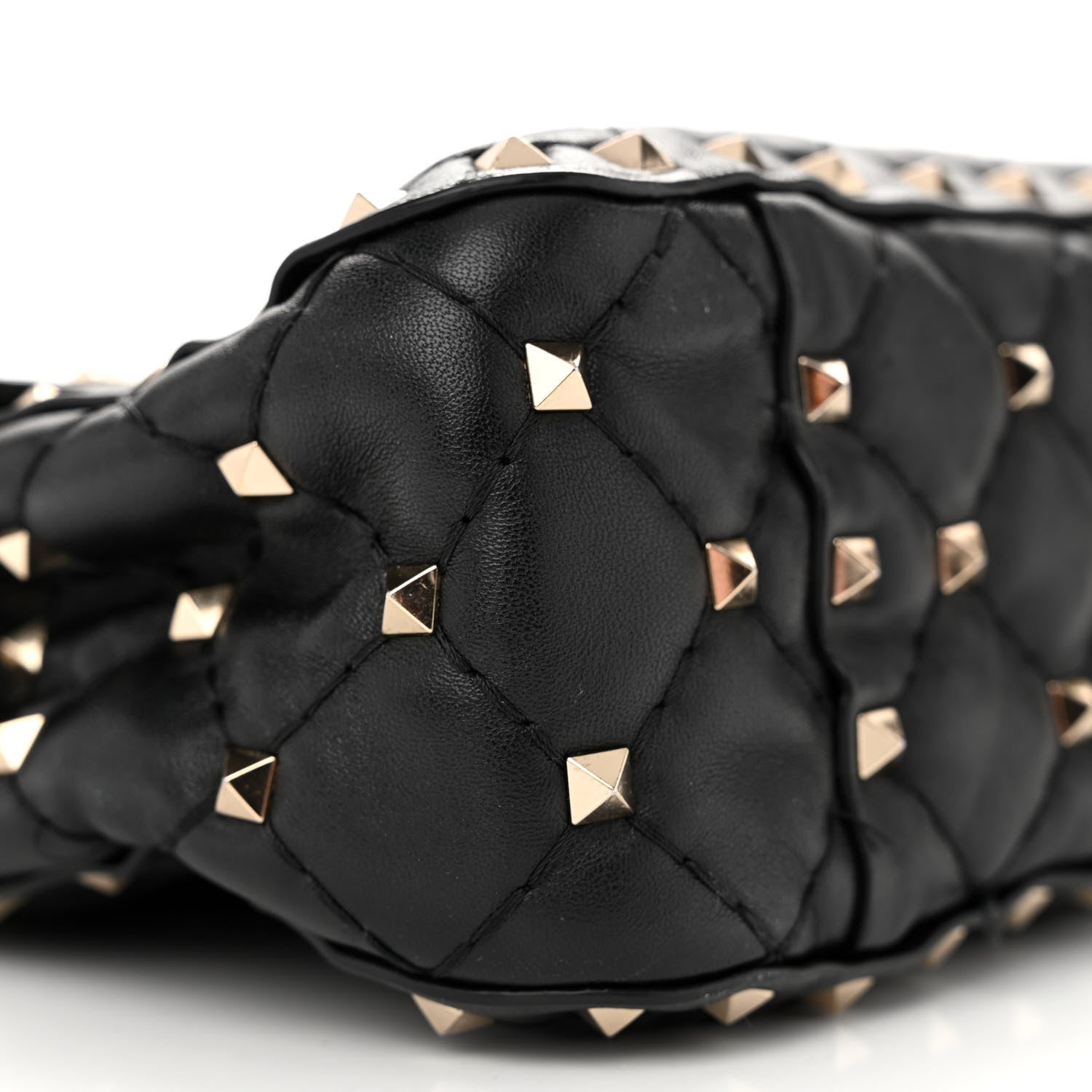 Valentino Garavani Lambskin VLTN Print Medium Rockstud Spike Shoulder Bag Black 8 of 18