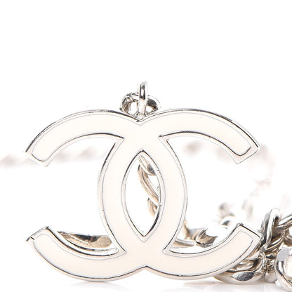 Chanel Chain Enamel CC Belt White Silver 5 of 7