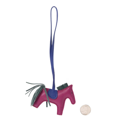 Hermes Milo Lambskin Grigri Rodeo Horse Bag Charm PM Rose Pourpre Bleu Electrique Malachite 2 of 4
