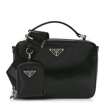 Prada Spazzolato Medium Brique Crossbody Bag Black 1 of 8