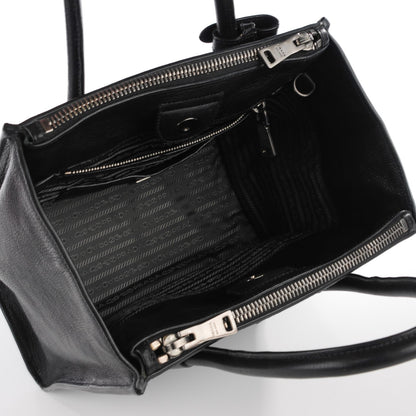 Prada Glace Calf Twin Pocket Tote Nero Black 6 of 8