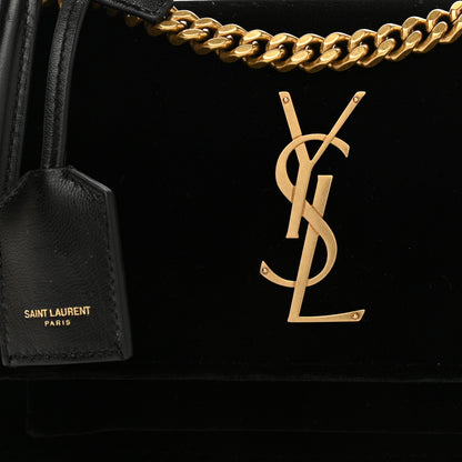 Saint Laurent Velvet Small Monogram Sunset Black 6 of 8