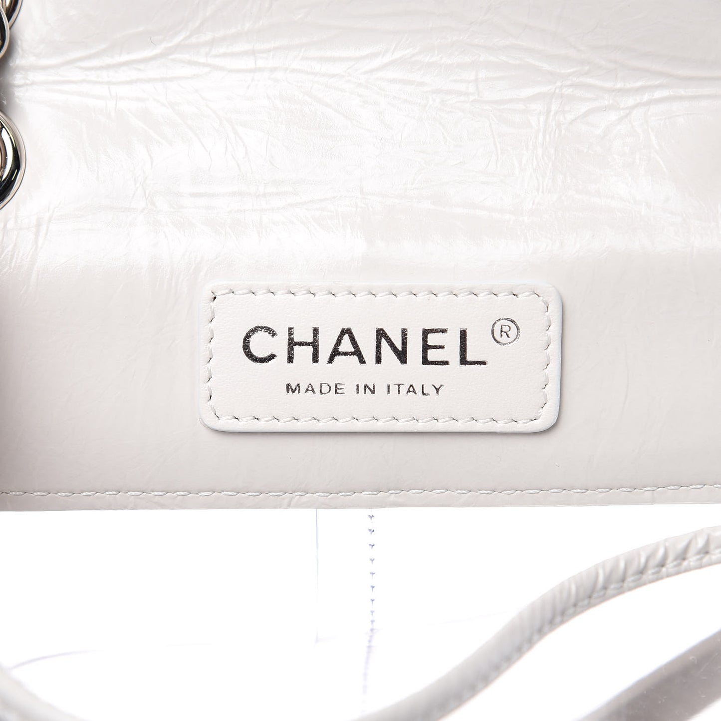 Crumpled Calfskin PVC Quilted Backpack White