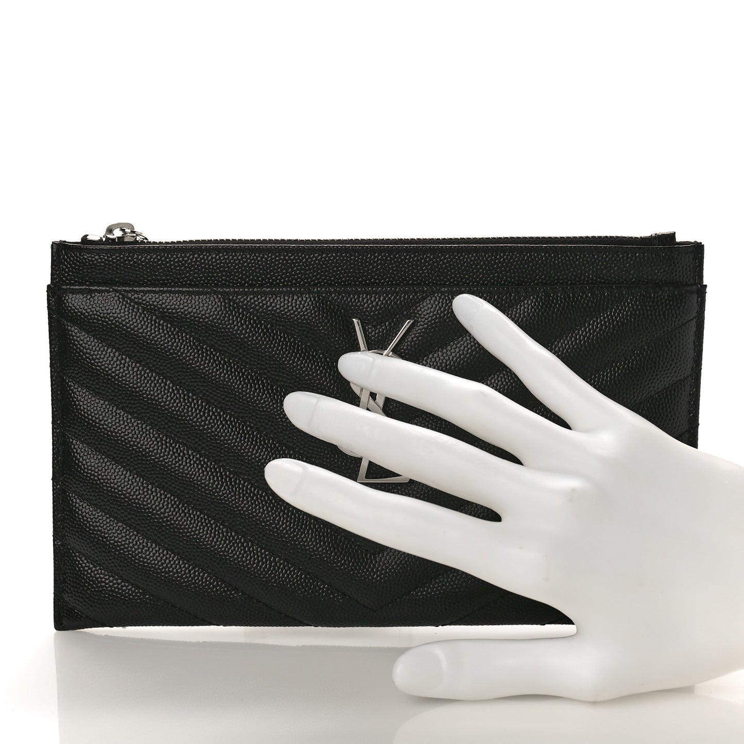 Grain De Poudre Chevron Monogram Bill Pouch Black