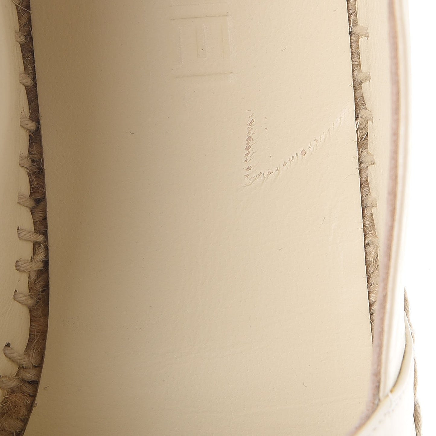Metallic Calfskin Grosgrain CC Espadrilles 38 Ivory Black