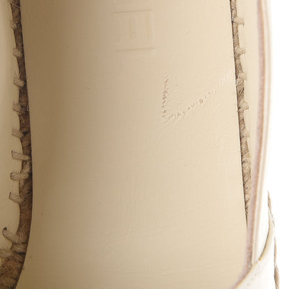 Chanel Metallic Calfskin Grosgrain CC Espadrilles 38 Ivory Black 10 of 11