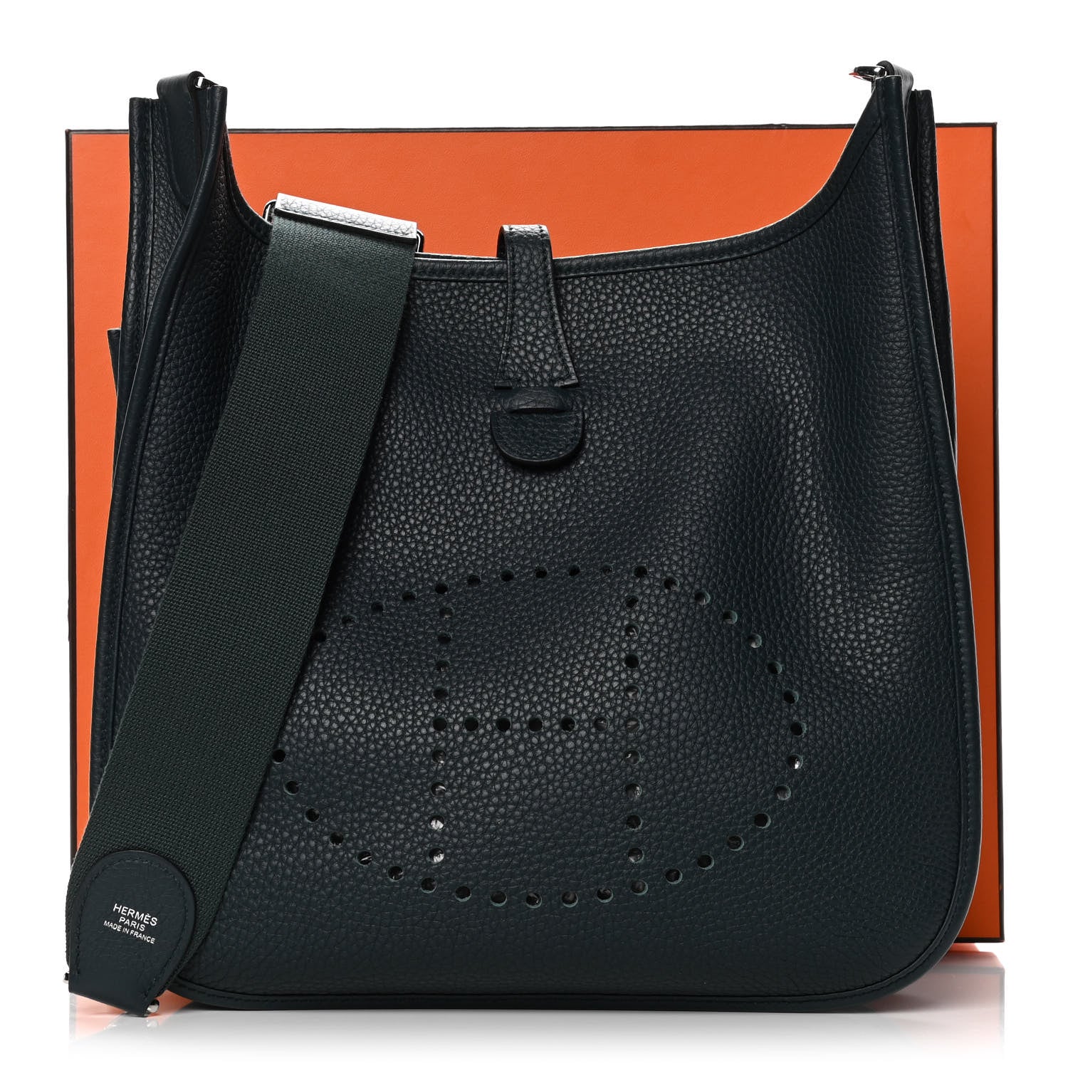 Hermes Taurillon Clemence Evelyne III PM Vert Cypress 9 of 9