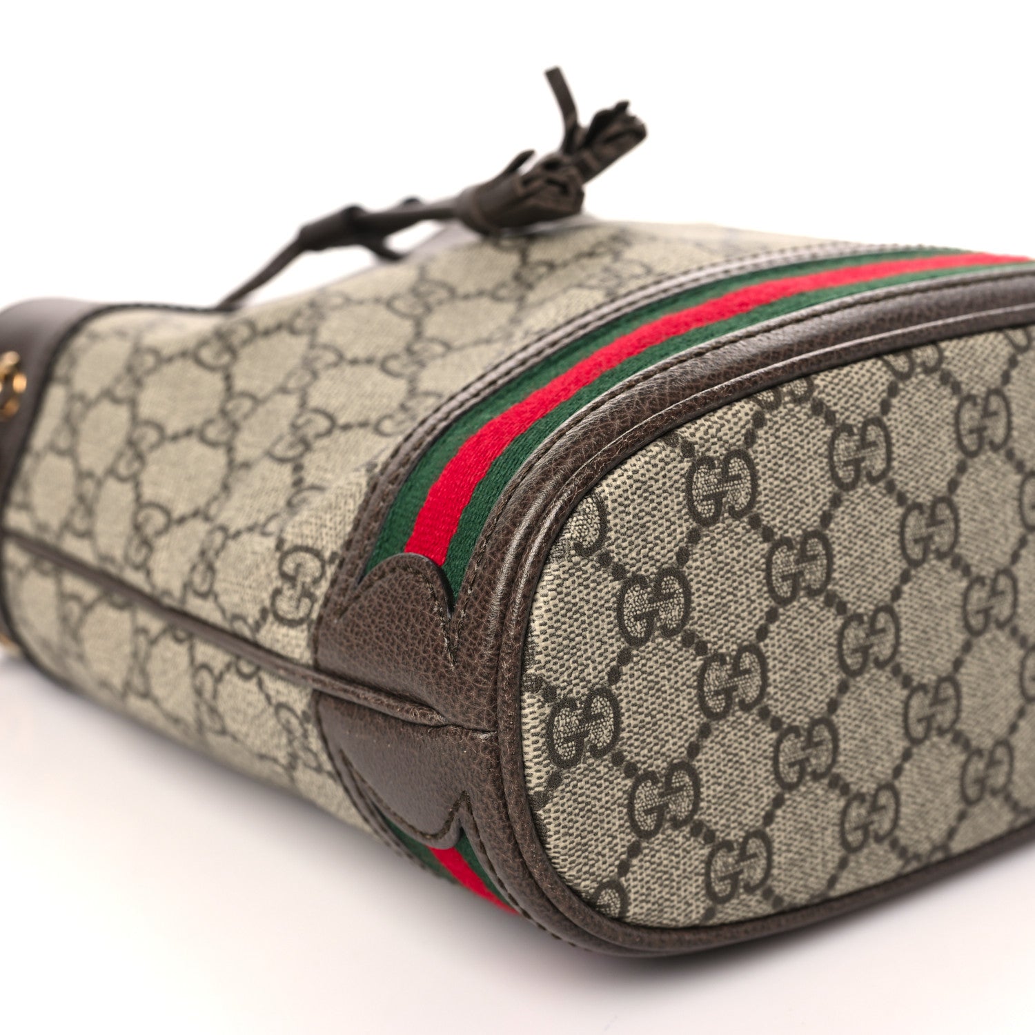 Gucci GG Supreme Monogram Web Small Ophidia Bucket Bag Brown 8 of 9